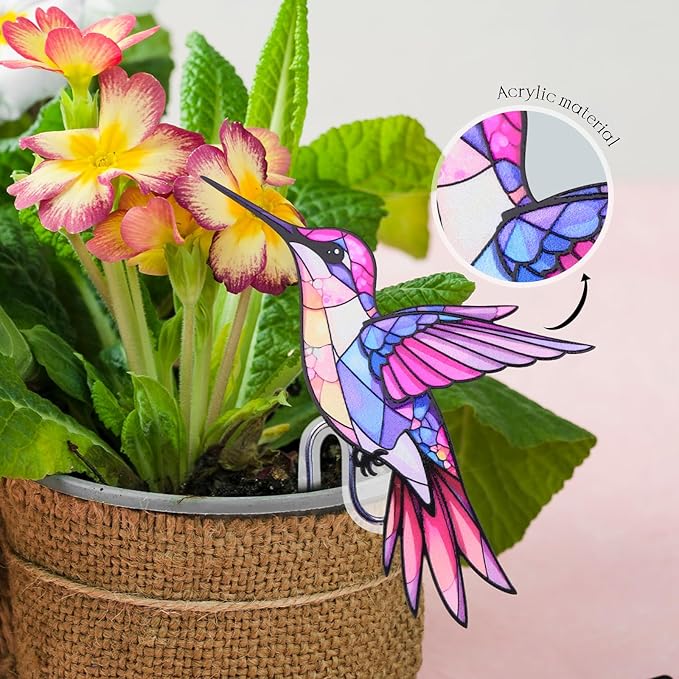 Hummingbird Gifts for Women, 2Pcs Hanging Plant Planter for Indoor Outdoor Garden, Mothers Day Birthday Gifts for Mom Grandma from Daughter Son, Bird Lover Plant Pots Accessories