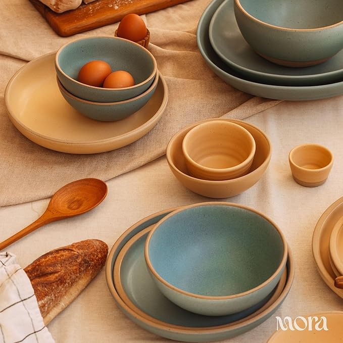 Mora Mini Ramekins Set of 4, 8oz Ceramic Pottery Baking Dishes - Microwave, Oven and Dishwasher Safe - Merrigold