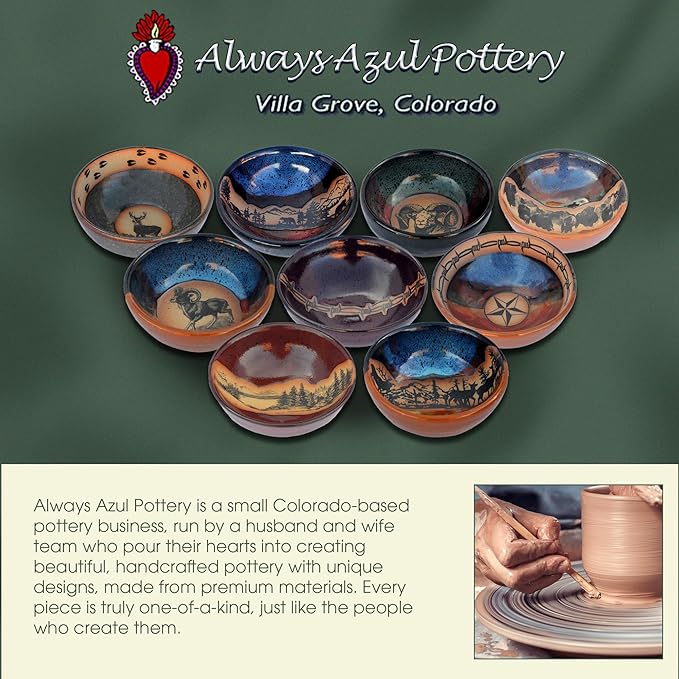 ALWAYS AZUL POTTERY Dragonfly Soup Bowl in Seamist Glaze - Handmade Ceramic Pottery Bowl - Handcrafted Polished Stoneware - Unique & Stylish Glazed Bowl, Great for Soup, Salad, Cereal and More