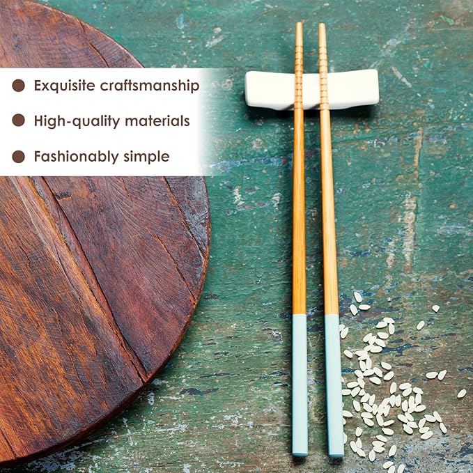 12 Pcs White Porcelain Chopstick Holder Set, Glazed Ceramic Rests,Keep Utensils Off Table, Anti Rolling Easy Clean, Tabletop Decoration for Sushi Nights, Asian Dining, Home Use