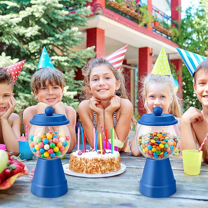 Thyle 27 oz Plastic Candy Jar with Lid Ceramic Candy Jar Food Storage Container for Easter Wedding Party Centerpieces DIY Gifts Game Table Ornament Holder Treats(Blue)