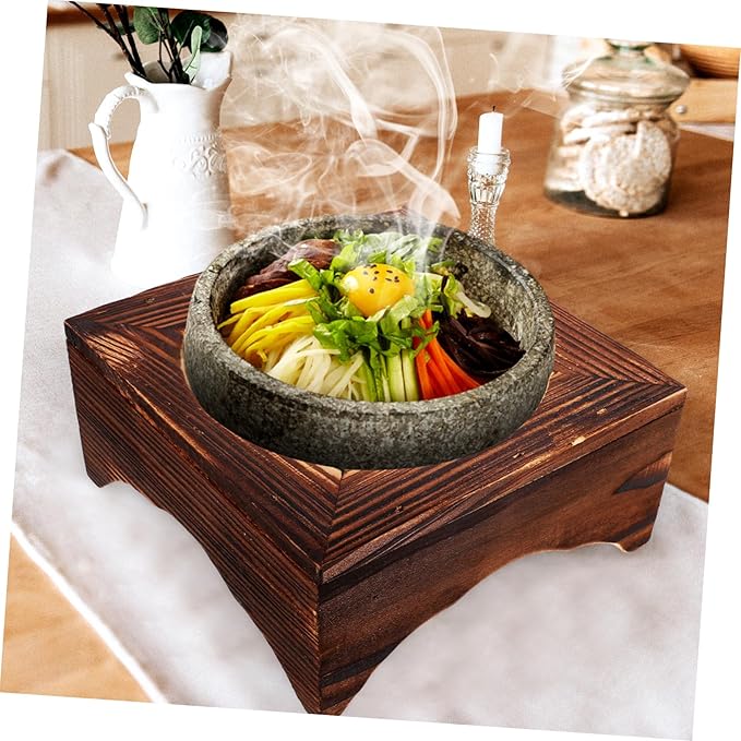Bibimbap Stand Korean Stone Pot Stand Heat-resistant Desktop Wok Rack Easy to Use Stone Bowl Tray