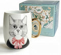 Large 24oz Ceramic Coffee Mug with Gold-Trim Handle, Oversized Porcelain Mug for Coffee, Tea & Hot Chocolate, Hand-Painted Artisan Style, Lead-Free, Gift-Ready Box, Hand Wash Only, Not Microwave Safe