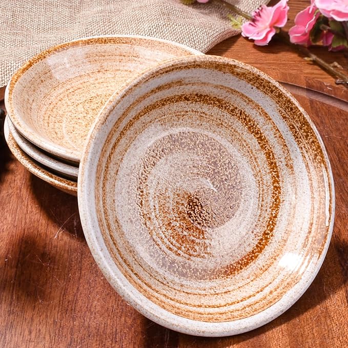 Ceramic Soy Sauce Dishes Set of 5 Yellow Japanese Style Dipping Bowls Asian Appetizer Plates for Sushi Dumplings Condiments