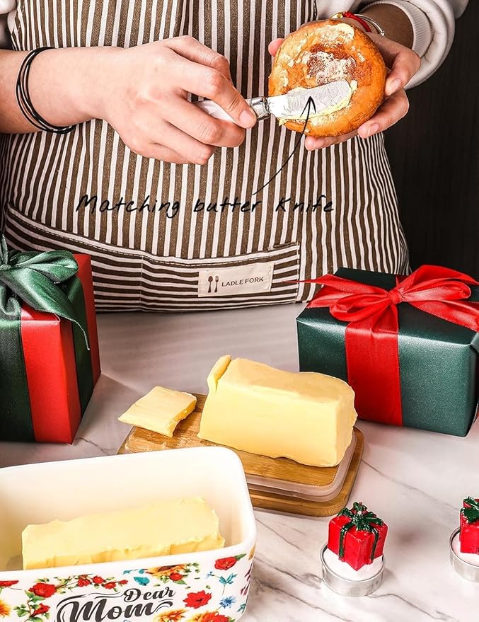 Gifts for Mom Birthday Gifts for Women Dear Mom Thanksgiving Christmas Birthday Mothers Day Gifts for Mom Butter Dish with Lid