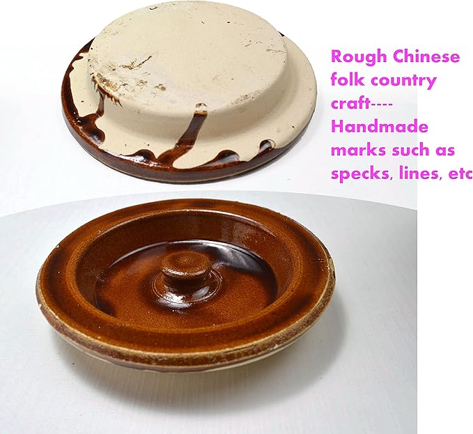 Casserole Clay Pot 60oz Heat-resistant Handmade Earthen Cooking Serving with Lid Soup Spout (1800ml brown)