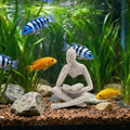 Oooct Sandstone Thinker Statue Aquarium Ornament, Small Fish Tank Decor for Freshwater & Saltwater, Abstract Aesthetic Aquarium Decoration for Tank, Pond & Terrarium - 2.8 x 2.4 x 4.3 Inch