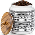 Hedume Kitchen Canister, Ceramic Large Food Storage Jar with Airtight Seal Wooden Lid, 100 Fl Oz Porcelain Food Storage Canister for Home and Kitchen Serving for Coffee, Sugar, Tea, Flour and More