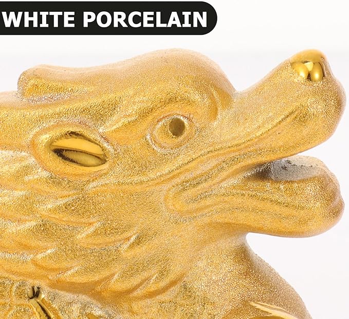 Dragon Figurine Sculpture Ceramic Dragon Decor Cartoon Tabletop Ornament for Home Decoration Collectible