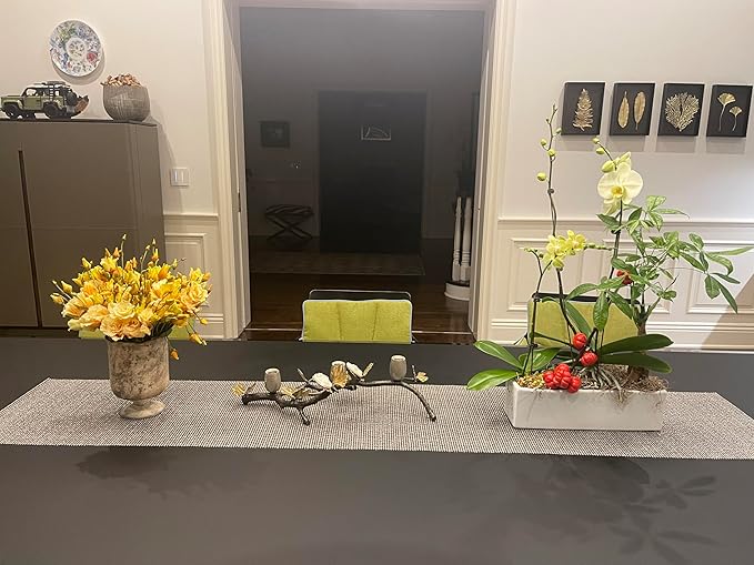 WGVI Long Rectangle Ceramic Planter Vase in White 12" x 4" x 4"H, Block Rectangular Terrarium Box Pot, Flower Arrangement, Table top Centerpiece, Home Decor Organization Storage Container, 1 Pc.
