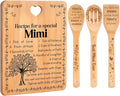 Mimi Gifts - "Recipe for a Special Mimi" Gift for Mimi Cutting Board Set, Bamboo-Made Engraved Utensil Set Best Mimi Ever Presents Cutting Board, Mimi Present for Grandma.