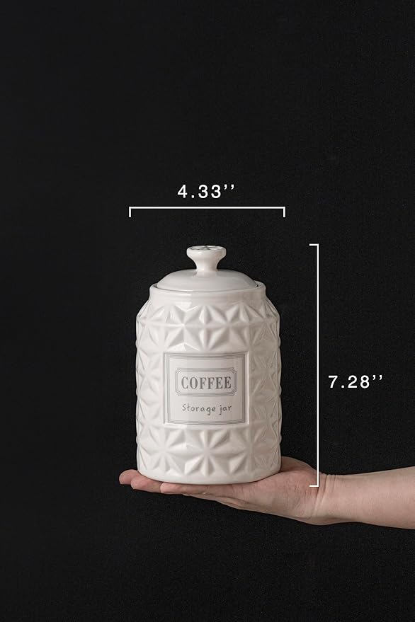 Large Azure Starfield Ceramic Canisters Sets For The Kitchen For Countertop Set of 3 Airtight Canisters For Ground Coffee Sugar Storage Jars With Lids Containers for household or kitchen use
