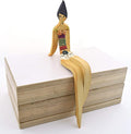 LARGE SITTING WOMAN decorative ceramic sculpture handmade and handpainted with multicolored Foc-Art decoration. 9,84" x 3,54" x 11,02"