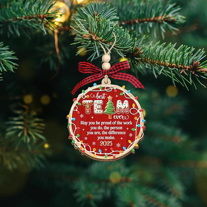 HEXMOZ Christmas Team Gifts for Coworkers, Employees - Thank You, Appreciation Gifts for Work Team, Group, Boss Lady, Work Bestie - Best Team Ever Keepsake, Christmas Ornaments Tree Decoration 2025