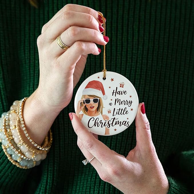 Merry Christmas Ornament, Have a Merry Little Holiday Ceramic Christmas Tree Ornament, Gift for Music Lovers, Giftbox Included