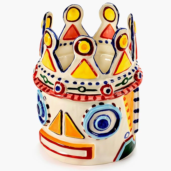 Serax Flower Vase | Sicily by Ottolenghi | Colorful Head Stoneware Home Decor Living Room for Coffee Table, Kitchen Decorations | Modern Entryway Table Decor or for Shelves | Unique Centerpiece Vases