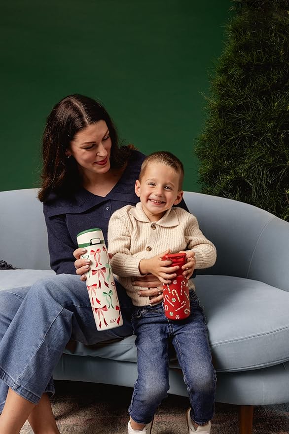 Simple Modern Mesa Loop | Christmas Water Bottle with Straw | 24oz Cup Holder Friendly Insulated Stainless Steel Bottles for Travel, School | Holiday Gifts for Women Men Her Him | Ribbon Wonderland
