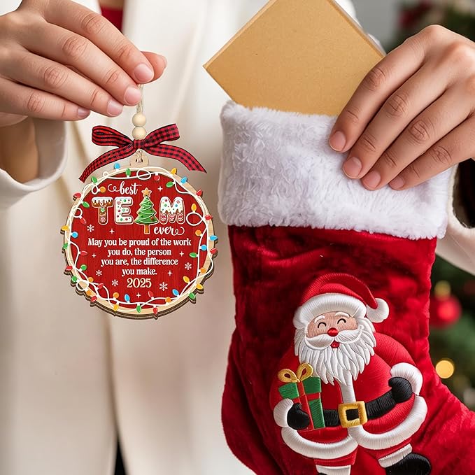 HEXMOZ Christmas Team Gifts for Coworkers, Employees - Thank You, Appreciation Gifts for Work Team, Group, Boss Lady, Work Bestie - Best Team Ever Keepsake, Christmas Ornaments Tree Decoration 2025