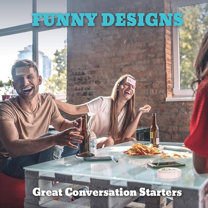 Funny Coasters - House Warming Gifts New Home - Housewarming Gifts for Women, Men, Couple, New Homeowner - Farmhouse Bar Coasters for Drinks with Holder - First Apartment Essentials