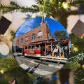 California San Francisco Cable Car USA America Christmas Ornaments for Tree Ceramic Pendant Double Sided Ornament Decor Xmas Gifts Porcelain Hanging Travel Souvenirs Birthday Gift for Father