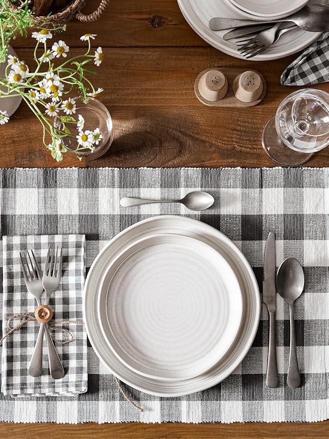LE TAUCI Ceramic Salad Plates Set of 4, 8 Inch Modern White Dessert Plate Set for Appetizer, Bread, Small Dinner Plates for Kitchen, Microwave Dishwasher Safe, Scratch Resistant - Arctic White