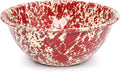 Crow Canyon Home Enamelware Serving Bowl, 1.5 quart, Burgundy/Cream Splatter (Single)