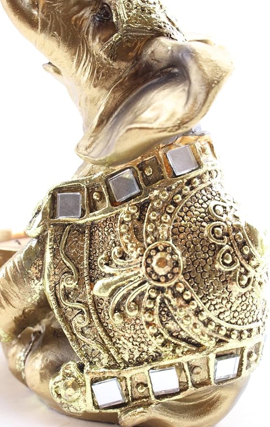 We pay your sales tax Gold Thai Elephant Buddha Wraps Tea Light Candle Holder Lucky Figurine Home Decor Gift (G16629) Feng Shui Idea