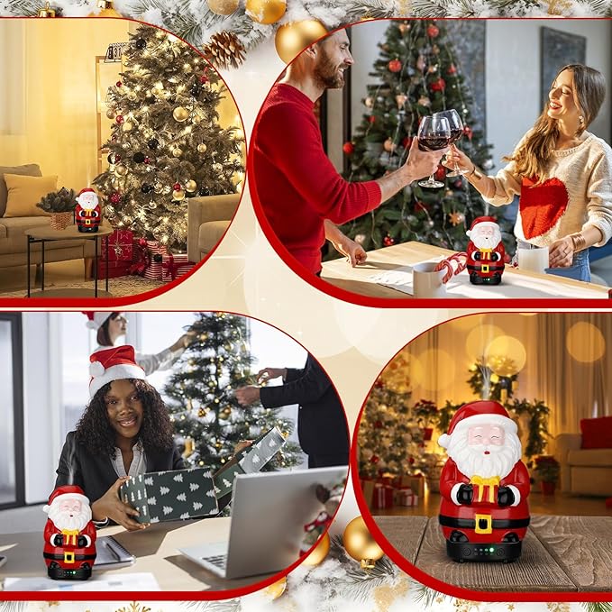 120ml Retro Santa Claus Ceramic Santa Claus Diffuser Christmas Essential Oil Diffuser Gift Holiday Present for Essential Oil Small Aromatherapy Humidifier Warmer for Home Office Decor