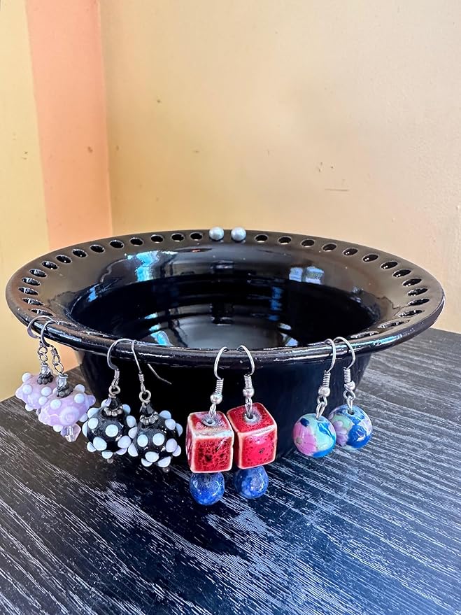 Handmade pottery jewelry holder - Artisan ceramic bowl for rings, earrings, necklaces and more