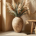 Ceramic Rustic Farmhouse Vase,Extra Large Terra Cotta Vase, Huge Pottery Decorative Flower Vases for Living Room Entryway Table Centerpiece Decor(14.5'' X 11'' x 11'')