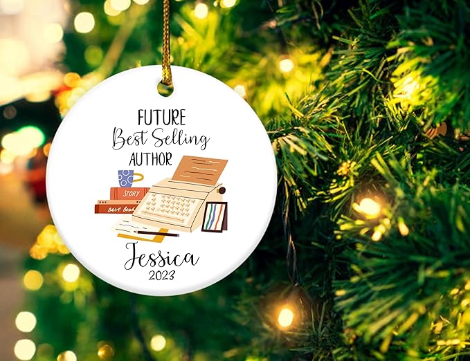Personalized Published Author Christmas Ornament,Future Bestselling Author Ceramic Ornament,New Author Ornament Decor Gift for Writer