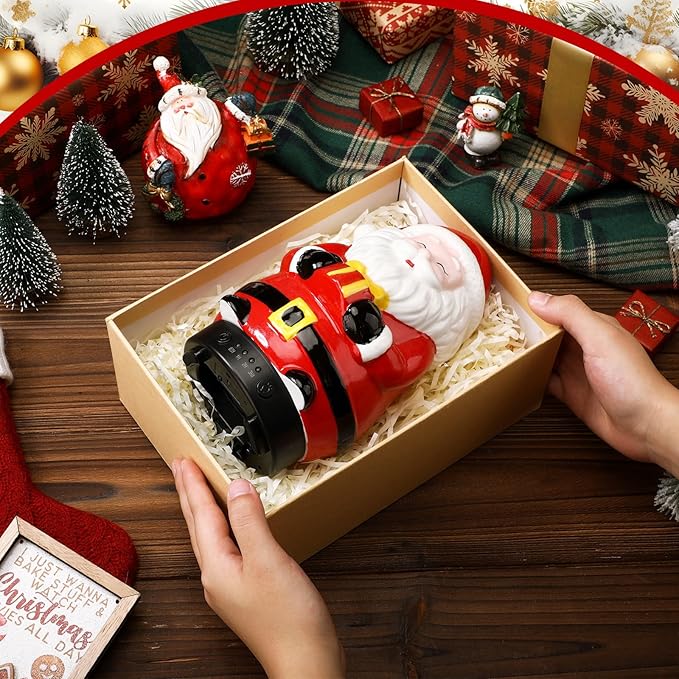 120ml Retro Santa Claus Ceramic Santa Claus Diffuser Christmas Essential Oil Diffuser Gift Holiday Present for Essential Oil Small Aromatherapy Humidifier Warmer for Home Office Decor
