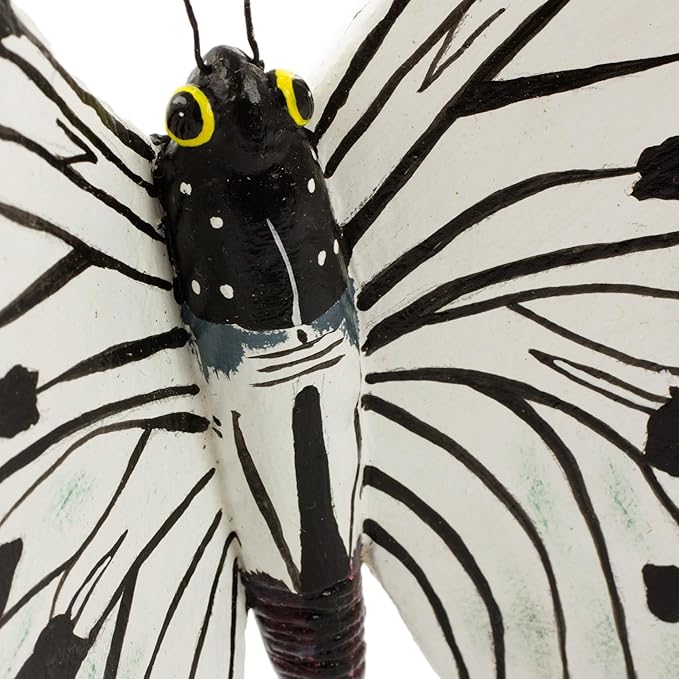 NOVICA Black White Animal Themed Ceramic Sculpture 'Forest Nymph Butterfly'