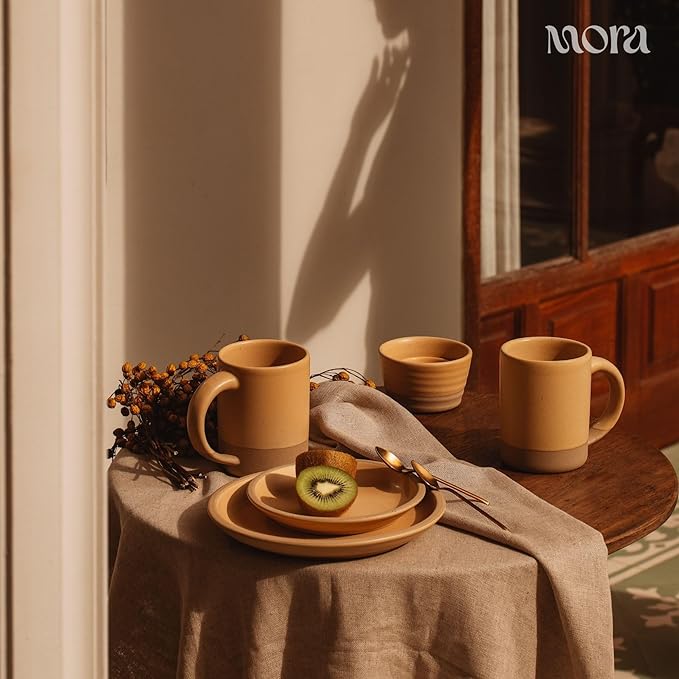 Mora Micro Ramekins Set of 4, 6oz Ceramic Pottery Baking Dishes - Microwave, Oven and Dishwasher Safe - Merrigold