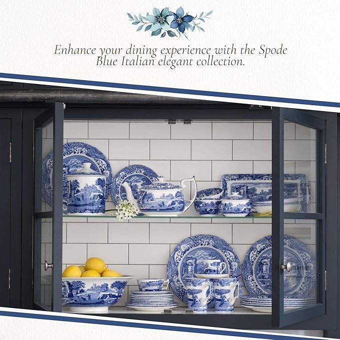 Spode 1389542 Blue Italian Spice Jar, Set of 6