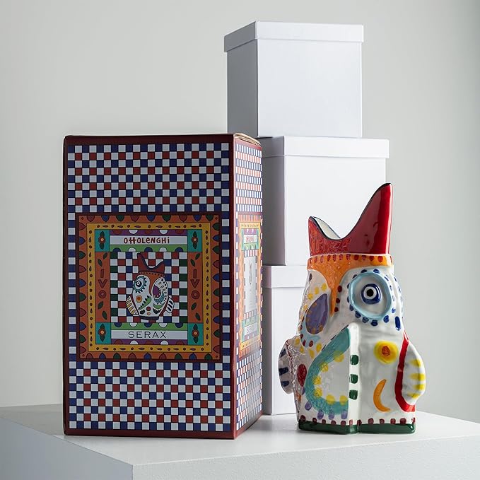 Serax Flower Vase | Sicily by Ottolenghi | Colorful Fish Stoneware Home Decor Living Room for Coffee Table, Kitchen Decorations | Modern Entryway Table Decor | Unique Centerpiece Vases