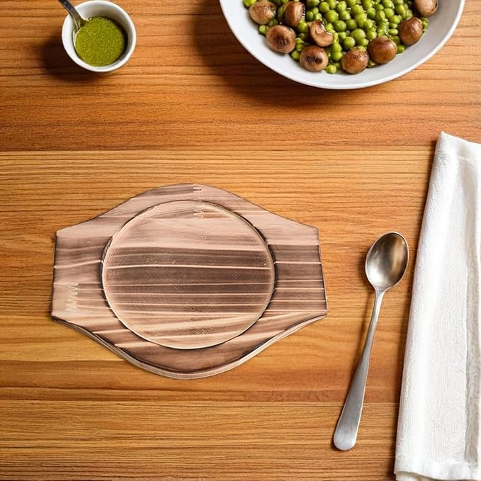 2pcs Korean Stone Bowl Trivet Wooden Trivets for Hot Dishes Hot Pot Base Wood Serving Tray Casserole Ceramic Pot Mat Cup Coasters for Home Restaurant Cooking Soup & Food (Inner Circle: 13.5cm)