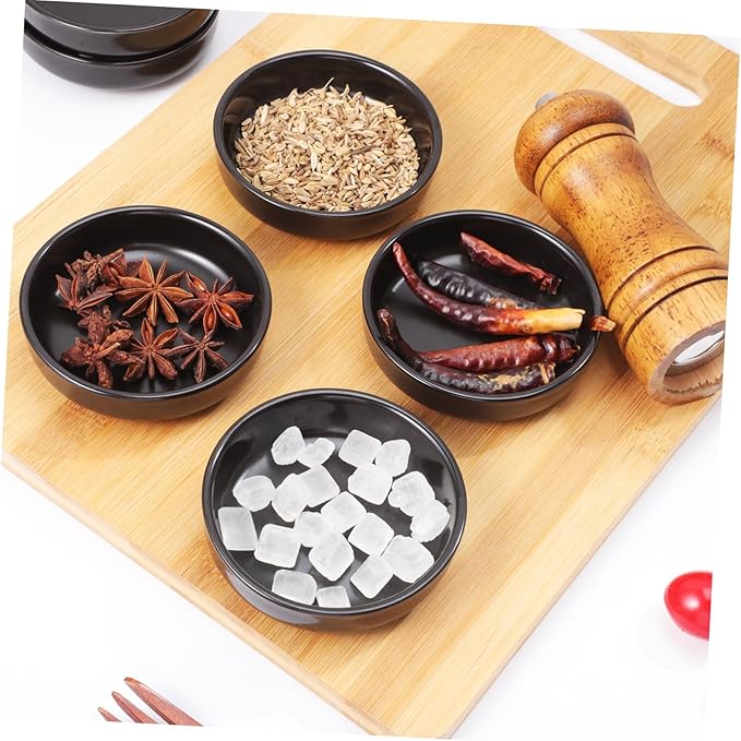 ABOOFAN 6pcs Japanese Ceramic Seasoning Dishes Appetizer Plates for Family Gatherings Sturdy Non-stick Design Elegant Condiment Bowls for Sushi and Dips