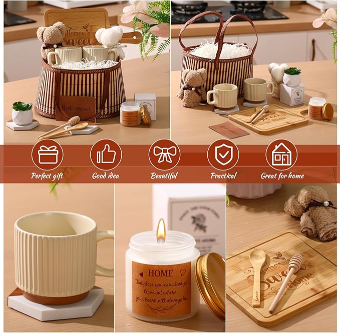 House Warming Gifts New Home - Housewarming Gift Baskets for Couples Women Men New Apartment Home Buyers Presents Closing Gifts Set Ideas