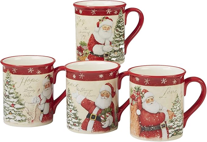Certified International 89127 Holiday Wishes 16 piece Dinnerware Set, Set of 4, One Size, Mulicolored