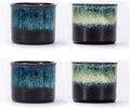 Espresso Cups Set of 2, Ceramic Espresso Cups, Expresso Shots Cups, 2.5oz Tea Cups, Demitasse Cups (4, full magic/full magic blue)