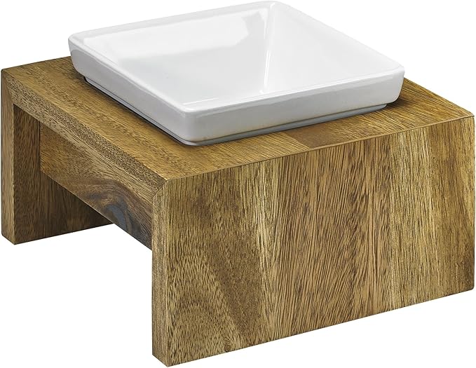Bowsers Artisan Diner - Single Dog Feeder, Bamboo - Small - 7"x7"x4"