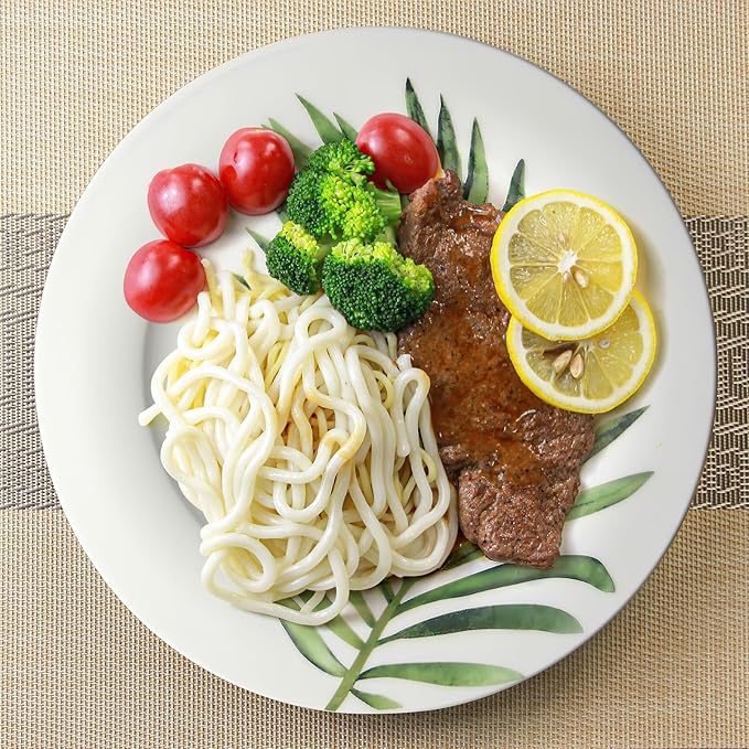 IQCWOOD 6.5 Inch Porcelain Plate, White Dessert Plates Set of 6, Ceramic Salad Appetizer Plate for Christmas party and Dinner