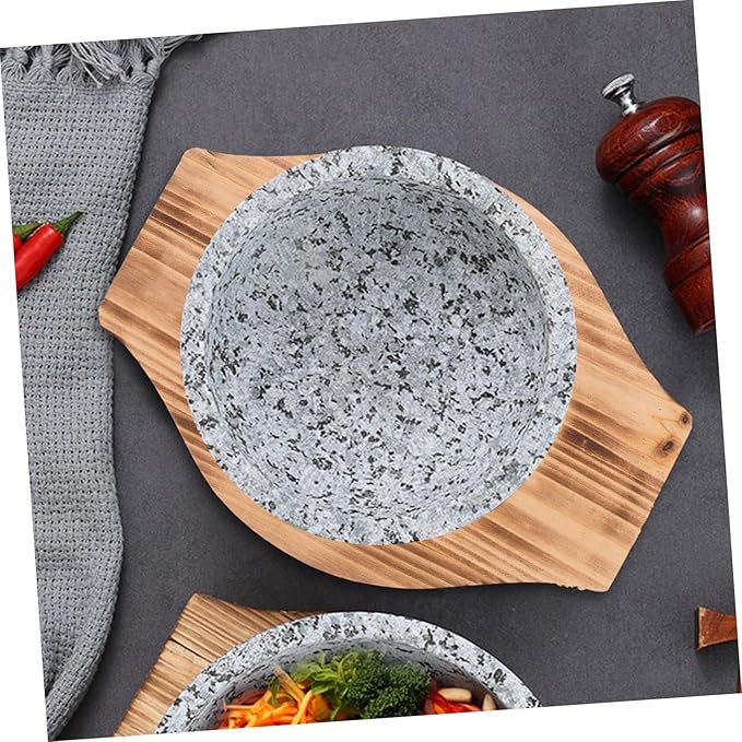 Wooden Stone Bowl Mat - Pot Holder for Korean Stone Bowls and Sturdy Base for Serving Dishes and Reducing Noise at Dining Table Inner Diameter