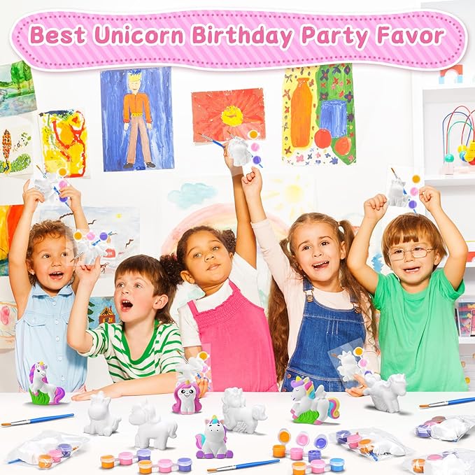 Simgoing 20 Set Unicorn Ceramic Painting Kit DIY Ceramic to Paint Your Own Unicorn Figurines Unpainted Plaster Arts and Craft for Adults Holiday Birthday Party Favors
