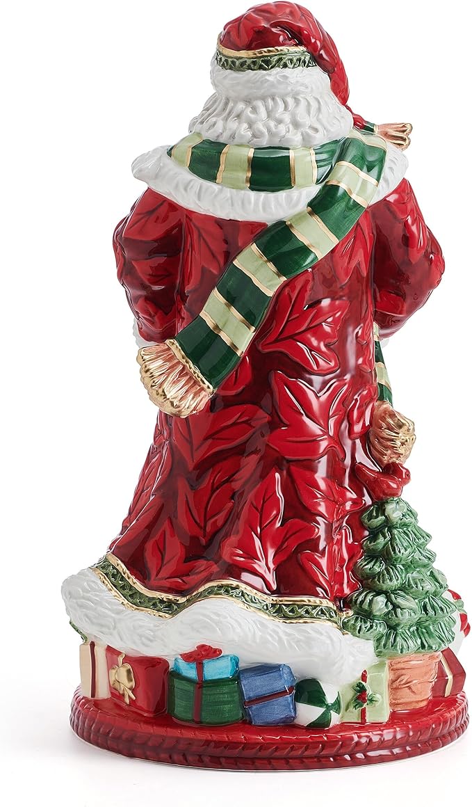 Fitz and Floyd Studio Holiday Home African American Santa Ceramic Figurine, 13 inch
