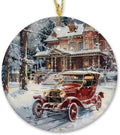 Vintage Christmas Ceramic Ornament Gifts, Retro Winter Christmas Decorative Hanging Ornaments for Xmas Tree Holiday Party Decoration, Winter Xmas Tree Decorations