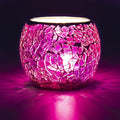 Rancco Glass Votive Candle Holder for Tealight, Romantic Mosaic Cracked Candle Holder, Candle Lamp Aromatherapy Candlescape Bowl for Valentine's Thanksgiving, Christmas Table Centerpiece, Party Decor