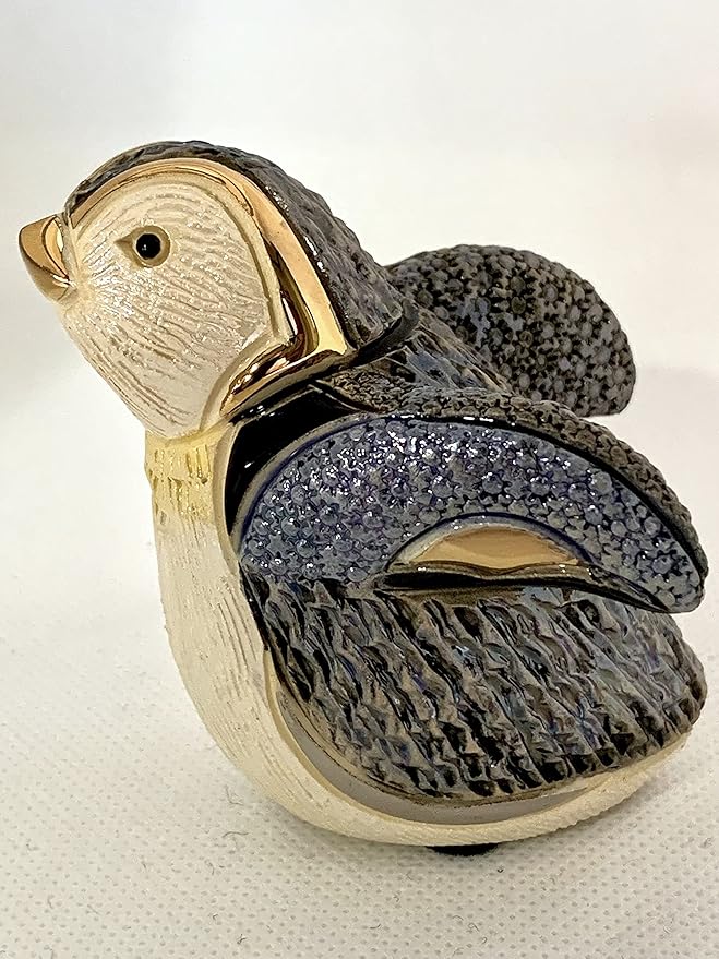 De Rosa Handmade Sculpted Ceramic Baby Penguin Walking Figurine Family Collection