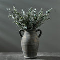 Emotionally Grounded Vase, Vaseking Large Ceramic Rustic Vase with 2 Handles, 9.8 inch Minimalist Decorative Farmhouse Tall Vases for Home Decor, Living Room, Enterway, Table Decoration, Bronze